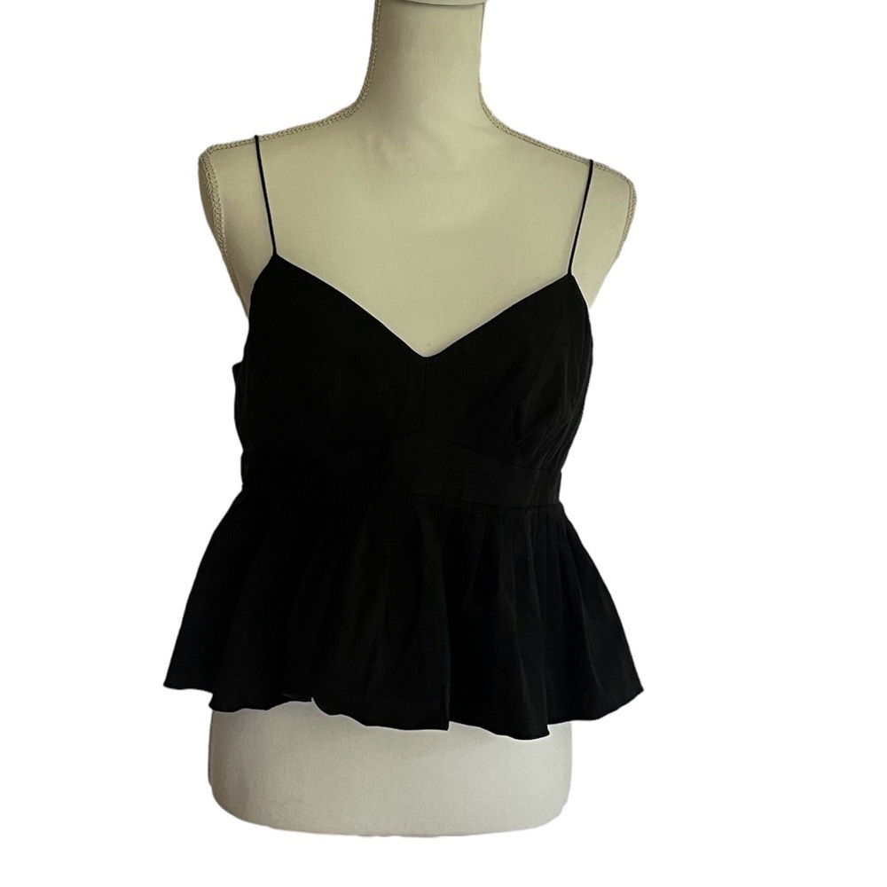 Nanette Lepore Guilty Pleasure Peplum Style Crop Top Black Size 8 - Picture 3 of 10